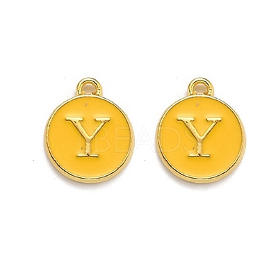 Golden Plated Alloy Enamel Charms ENAM-Q437-13Y-1