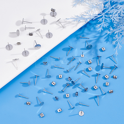 304 Stainless Steel Stud Earrings Findings STAS-PH0018-64P-1