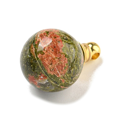 Natural Unakite Perfume Bottle Pendants G-K338-22G-11-1