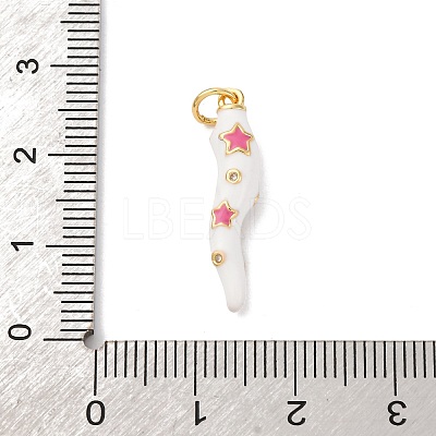 Brass Micro Pave Cubic Zirconia & Enamel Pendants KK-Q098-35G-B-1
