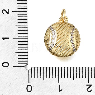 Brass Micro Pave Clear Cubic Zirconia Charms CU-CBAEEA8-27G-1