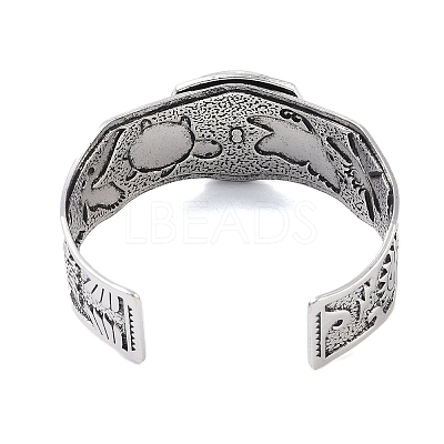 Constellation Alloy Open Cuff Bangles for Women Men BJEW-C064-01AS-02-1