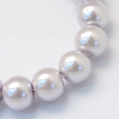 Baking Paint Pearlized Glass Pearl Round Bead Strands X-HY-Q003-6mm-25-1