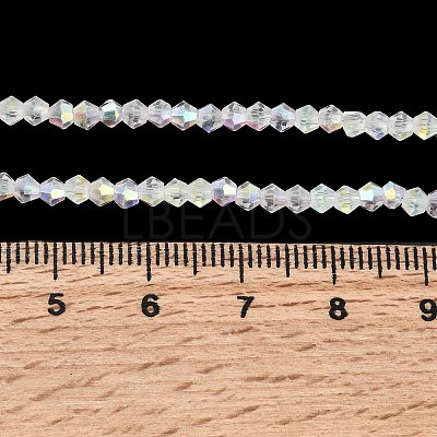 AB Color Plated Transparent Glass Beads Strands GLAA-G127-01I-1