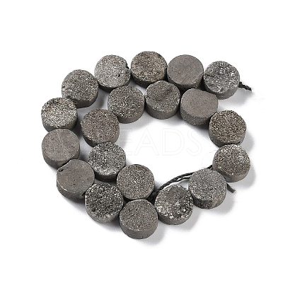 Electroplated Natural Druzy Agate Beads Strands G-M433-01A-1