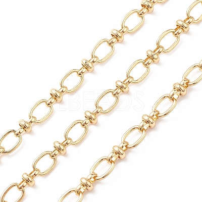 Rack Plating Brass Oval & Knot Link Chains CHC-K013-02-1