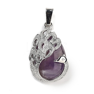 Natural Amethyst Teardrop Pendants G-G112-03P-13-1