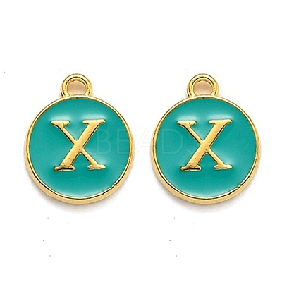 Golden Plated Alloy Enamel Charms ENAM-Q437-15X-1