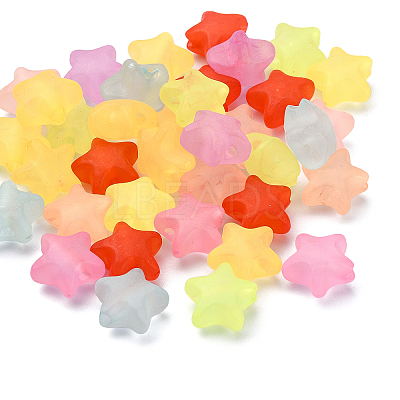 Rubberized Style Frosted Acrylic Beads FACR-CJ0001-16-1