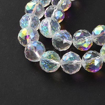 Transparent Electroplate Glass Beads Strands X-EGLA-N002-34D-H01-1