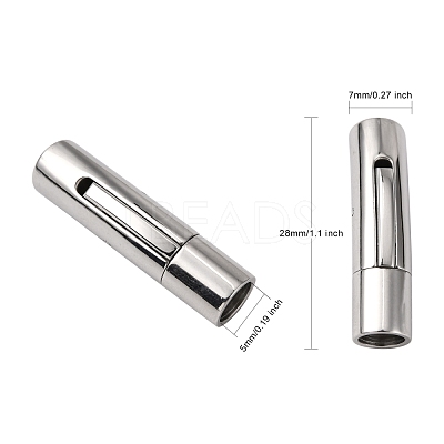 Tarnish Resistant Tube 304 Stainless Steel Bayonet Clasps STAS-Q034-1-1