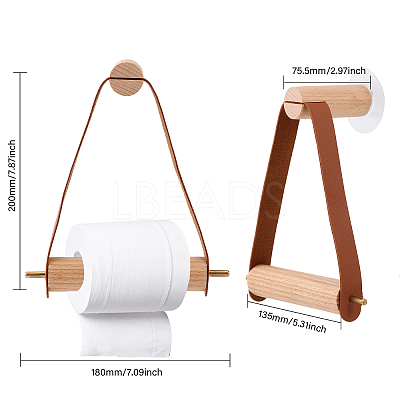 2 Sets 2 Colors Wood & Brass Toilet Wall Hanging Perforated Rope Holder FIND-GL0001-51-1