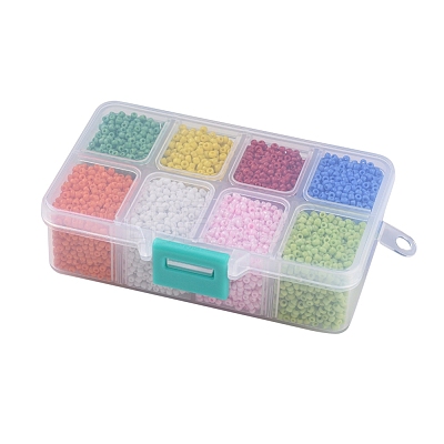 12/0 8 Colors Round Glass Seed Beads SEED-JP0007-14-1