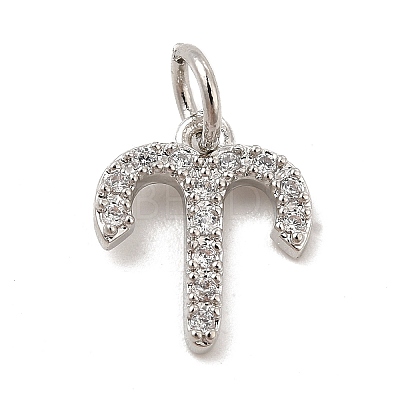 Brass Micro Pave Cubic Zirconia Charms KK-E077-02P-08-1