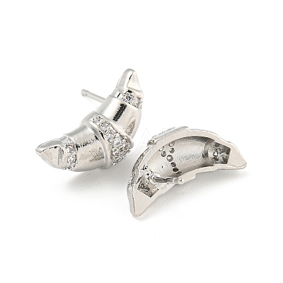 Rack Plating Brass Micro Pave Cubic Zirconia Stud Earring EJEW-C102-15P-01-1