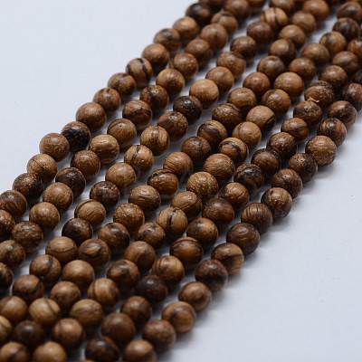 Natural Wood Beads Strands WOOD-F006-04-6mm-1