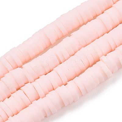 Flat Round Handmade Polymer Clay Bead Spacers CLAY-R067-4.0mm-27-1