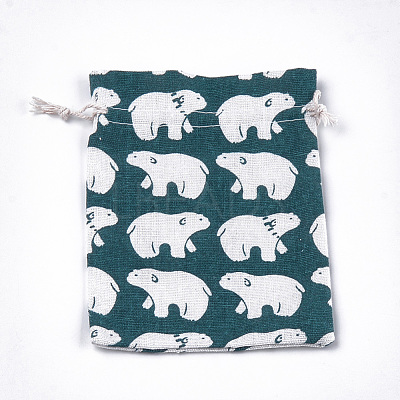 Polycotton(Polyester Cotton) Packing Pouches Drawstring Bags ABAG-T007-02M-1