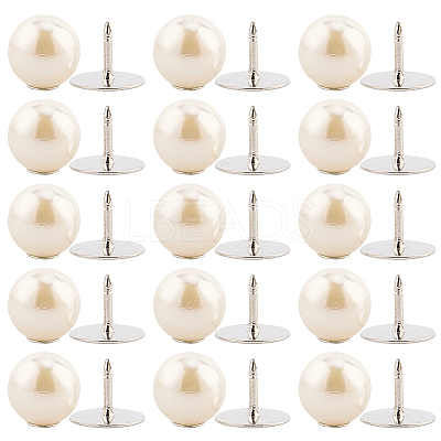 20Pcs ABS Plastic Pearl No Sewing Buttons BUTT-CY0001-22A-1