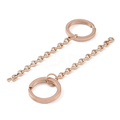 Ion Plating(IP) 304 Stainless Steel Split Key Ring Clasps X1-STAS-L226-009A-RG-1