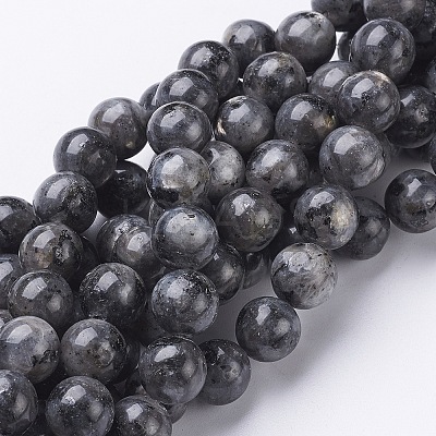 Natural Larvikite Beads Strands GSR10mmC128-1