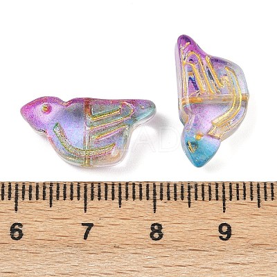 Electroplate and Golden Metal Enlaced Glass Beads X-EGLA-T029-03A-1