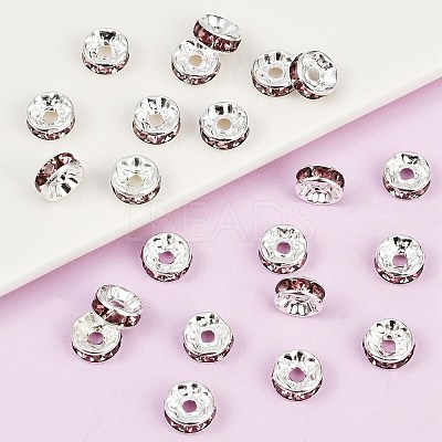 Brass Grade A Rhinestone Spacer Beads RB-A014-Z8mm-10S-1