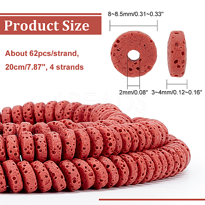 4 Strands Natural Lava Rock Beads Strands G-NB0004-80-1