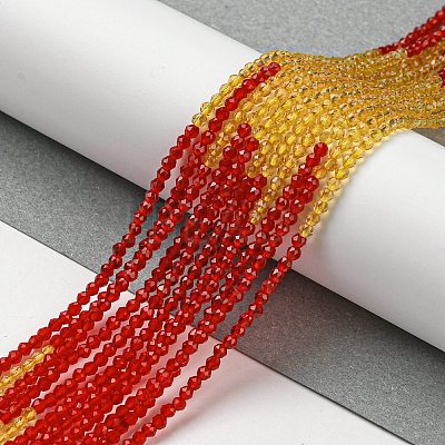 Transparent Gradient Color Glass Beads Strands GLAA-H021-01A-38-1