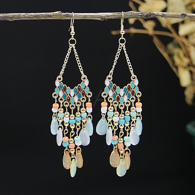 Alloy Enamel Chandelier Earrings FS-WG9EBC6-02-1