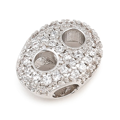 Brass Micro Pave Clear Cubic Zirconia Beads CU-CBAF1EE-01P-1