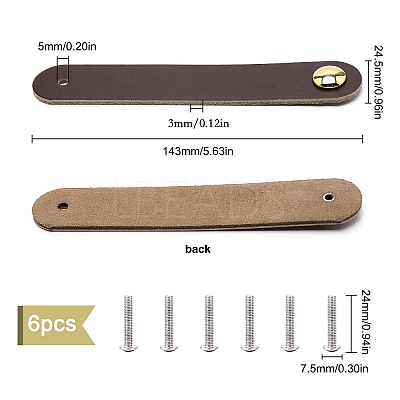 Leather Handle LS-DIY-WH0182-19B-1
