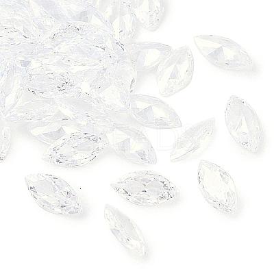 Cubic Zirconia Pointed Back Cabochons ZIRC-M003-10x5mm-007-1