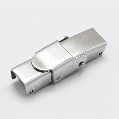 Tarnish Resistant 201 Stainless Steel Watch Band Clasps LS-STAS-K173-01A-1