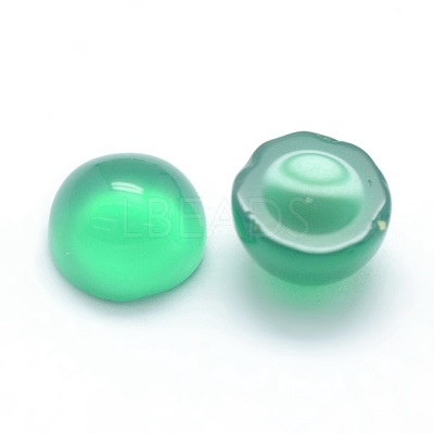 Natural Dyed & Heated Green Onyx Agate Cabochons X-G-P393-R05-4mm-1
