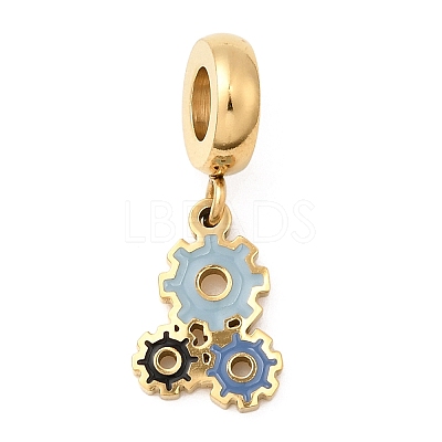 304 Stainless Steel Colorful Enamel European Dangle Charms STAS-D153-17G-1