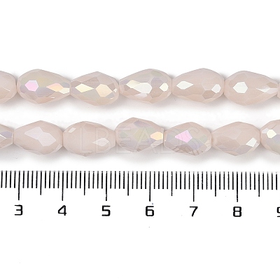 Opaque Solid Color Electroplate Glass Beads Strands EGLA-N013-P6mm-B08-1