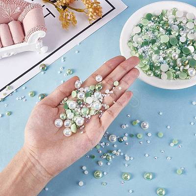 60g Resin patch multi size mixed pearl patch DIY jewelry accessories(2 bags) JX586F-1