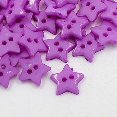 2-Hole Acrylic Star 12MM Sweater Kids Clothes Findings X-BUTT-E053-03-1