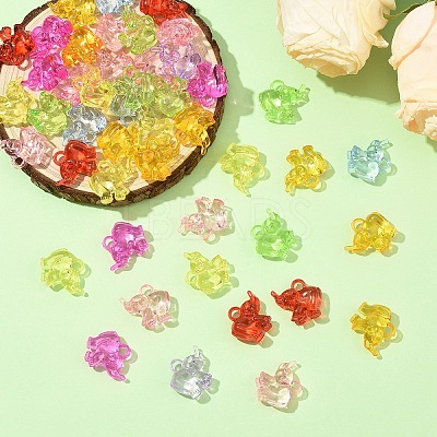 100Pcs Transparent Acrylic Pendants TACR-YW0003-27-1