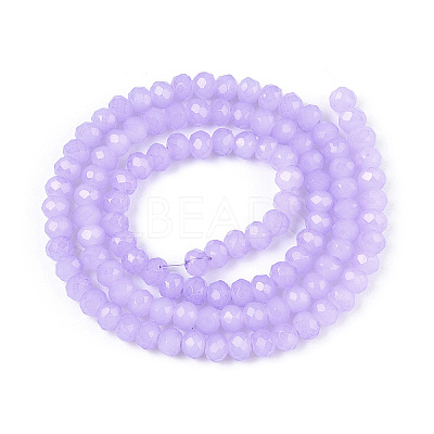Baking Paint Imitation Jade Glass Bead Strands LS-DGLA-A034-J8MM-A50-1