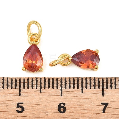 Brass Pave Cubic Zirconia Charms KK-K340-51G-07-1