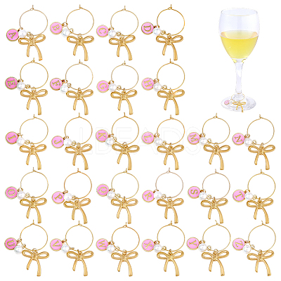 26Pcs Alloy Enamel Wine Glass Charms AJEW-FG00017-1