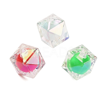 UV Plating Opaque Acrylic Beads OACR-S142-05-1