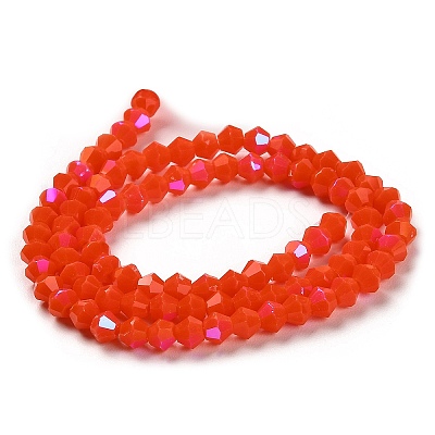Opaque Solid Color Imitation Jade Glass Beads Strands GLAA-F029-P4mm-D03-1