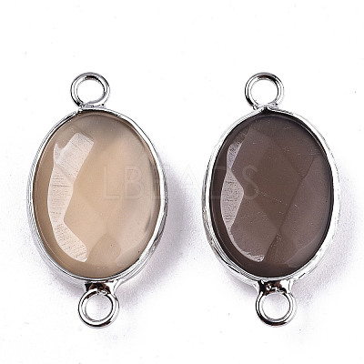 Natural Grey Agate Links/Connectors G-T131-102-15-1