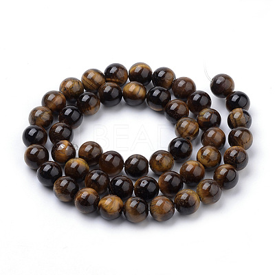 Natural Tiger Eye Beads Strands G-S259-21-6mm-1