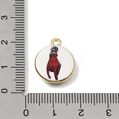 Printed Brass Pendants KK-CBAE379-01G-D-1
