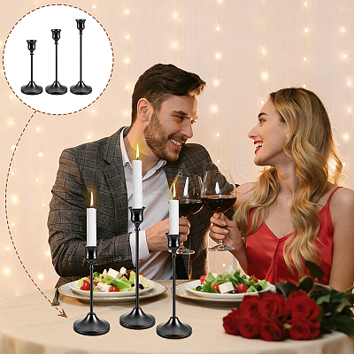 3Pcs 3 Styles Metal Candle Holder Sets DIY-WA0001-37G-1