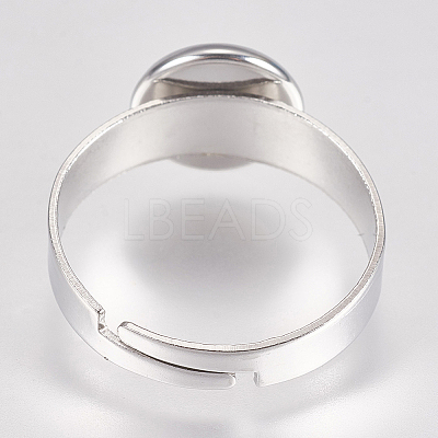 Non-Tarnish 304 Stainless Steel Pad Ring Settings X-STAS-G173-19P-8mm-1